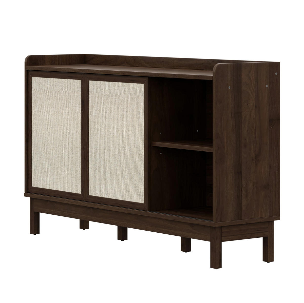 SIDEBOARD 120/35/76 cm aus Holzwerkstoff mit Schranktür, 3 Schubladen und Metallfüßen, Schwarz/Natur - Schwarz, Holzwerkstoff (120/76/35cm) - Redom