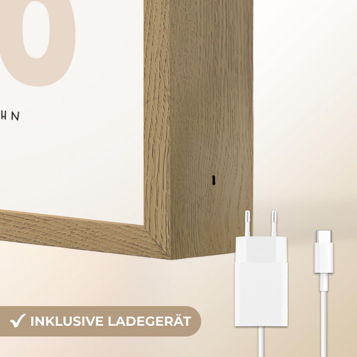 NACHTTISCHLAMPE MIT AKKU Pädagogisch - Zählen lernen - Weiß - Farben - 1-10 60x90 cm - Weiß, Holzwerkstoff (8/60/90cm) - OnlyWow