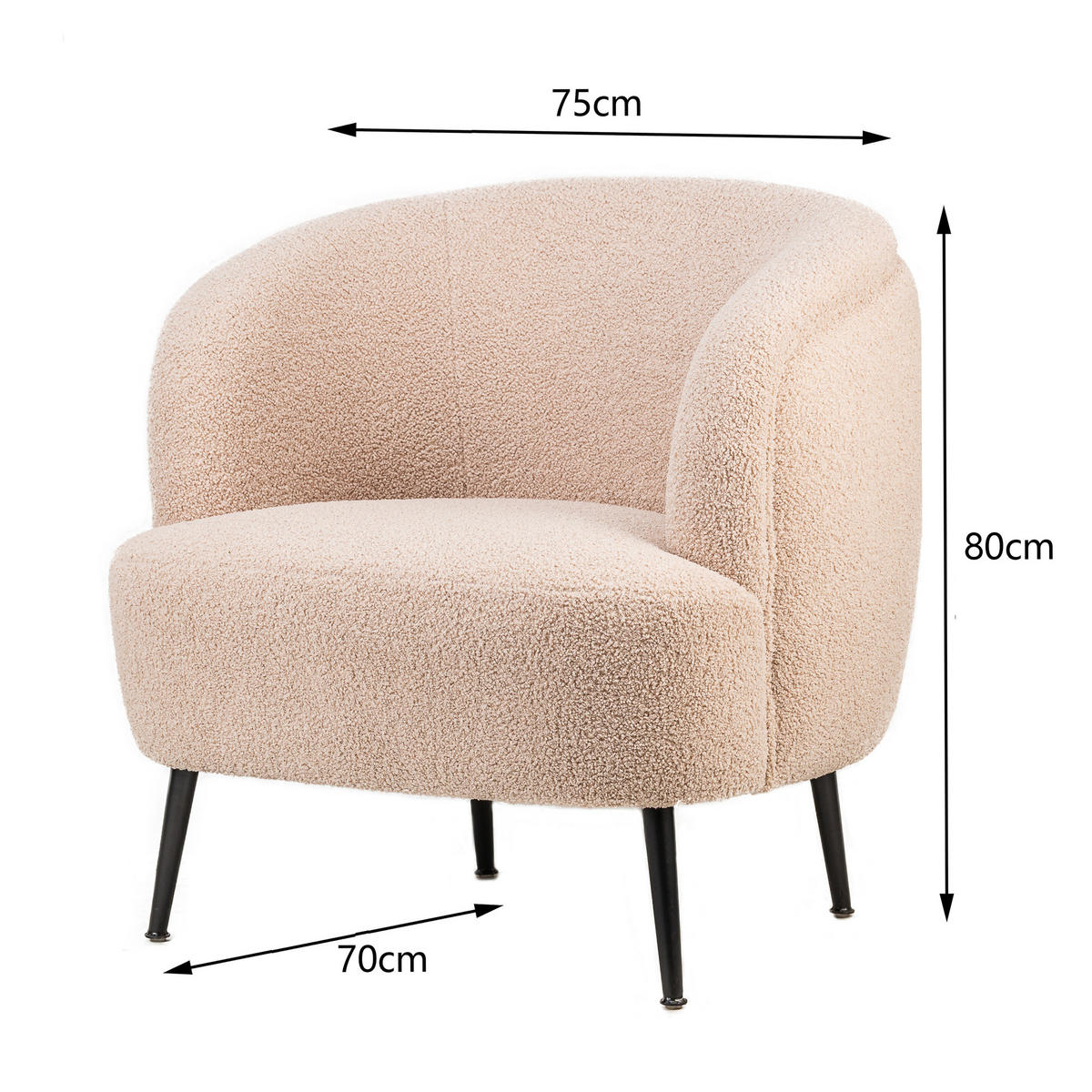 SESSEL Wolle Beige - Beige, Textil (80/80/72cm) - Nordlys