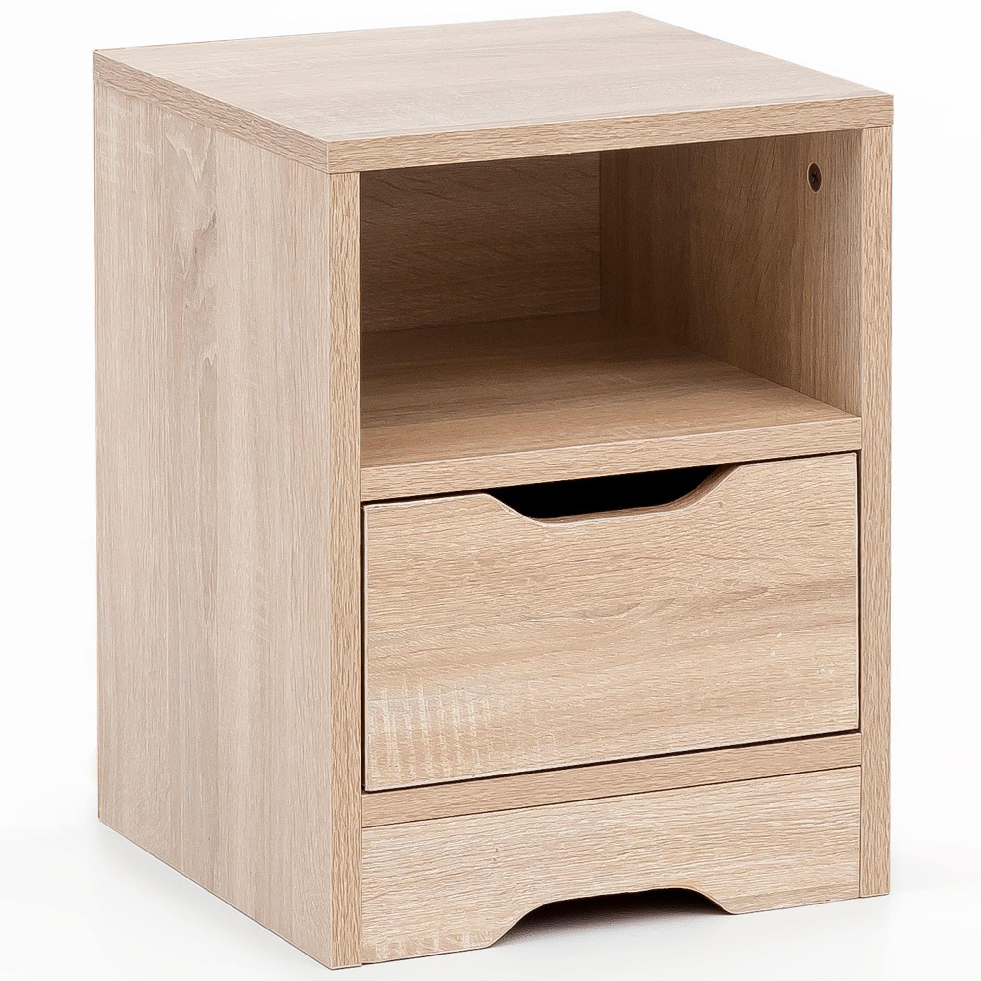 NACHTTISCH Modern Schublade Ablage Kratzfest ILM, Beige 31x31x43 cm - Beige, Holz (31/43/31cm) - KADIMA DESIGN