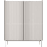 HIGHBOARD Nolle in Beige & Scandi Eiche 103/126/38 cm - Sandfarben/Beige, Holzwerkstoff/Metall (103.2/126.2/38cm) - WFL GROUP