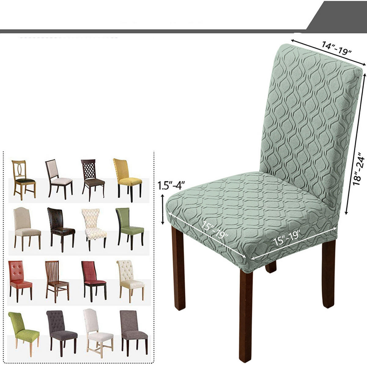 STUHLHUSSE Stretch Stuhlbezug 1 Stück - Dunkelbraun, Textil (18/25cm) - Kaket