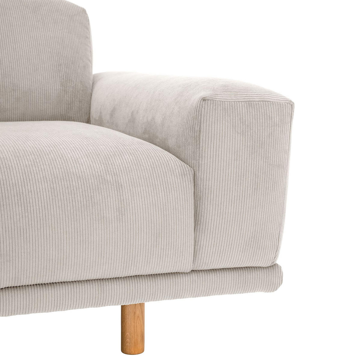 ECKSOFA mit Longchair links Kattryna Cordstoff beige - Beige, Kunststoff (133/283cm) - 58aufmkessel