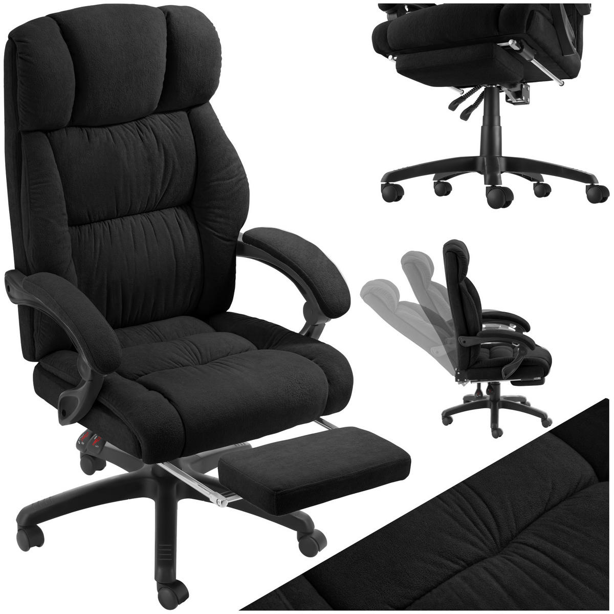 BÜROSTUHL Jillien,Belastbarkeit 120 kg,schwarz - Schwarz, Kunststoff (64/115/118cm) - tectake