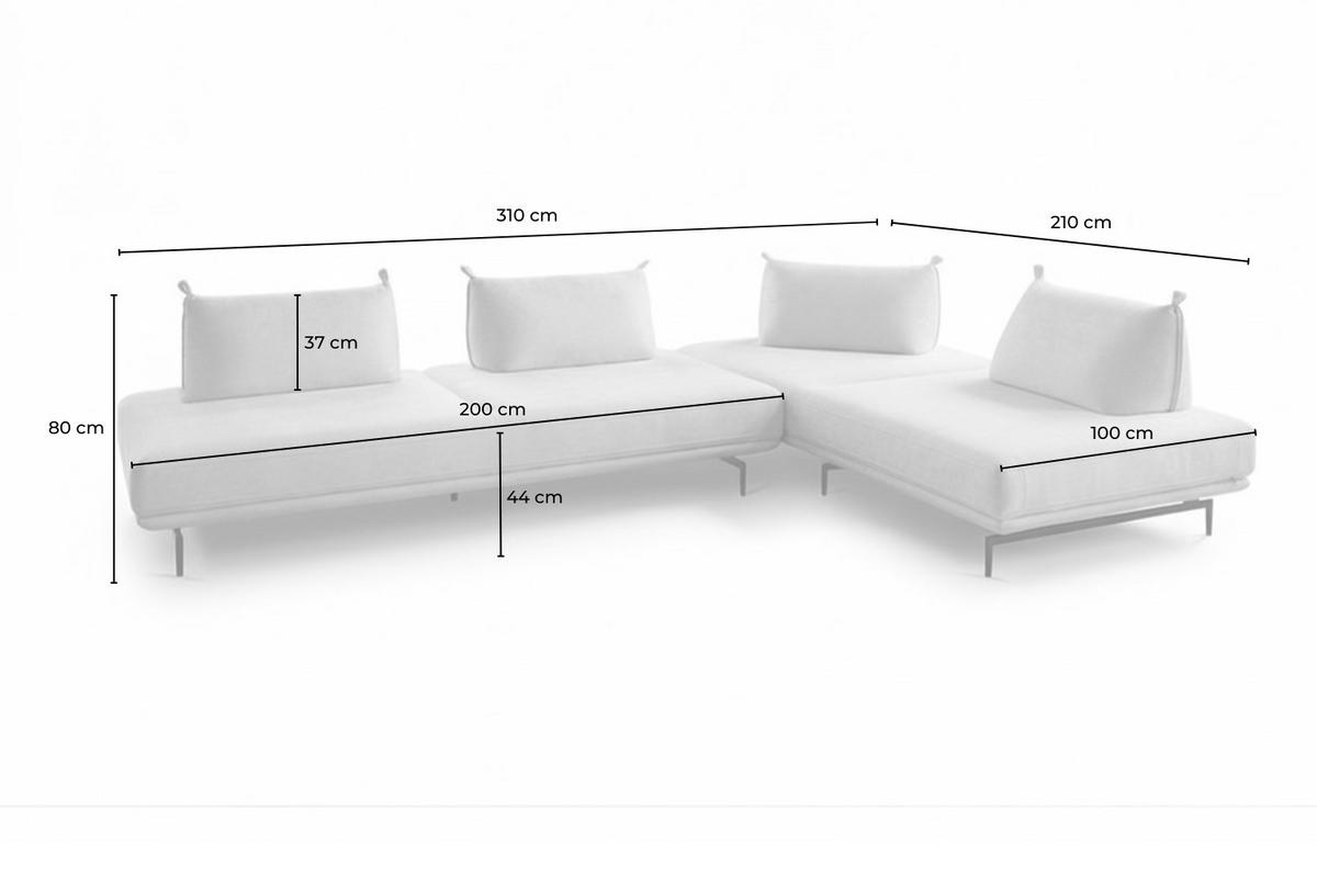 ECKSOFA CANE Violett Webstoff - Violett/Schwarz, Textil/Metall (310/210cm) - KAWOLA