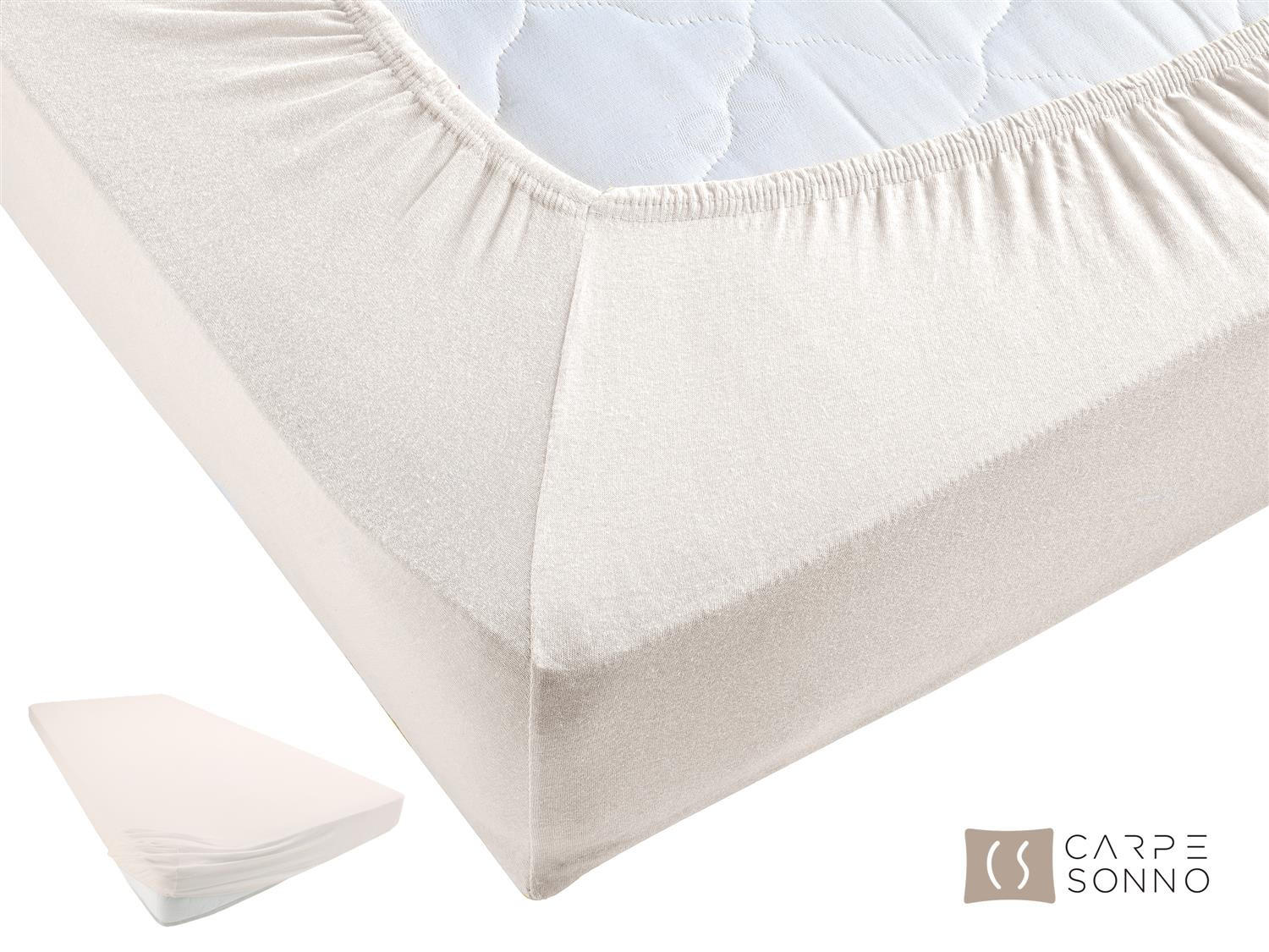 Thumbnail - Carpe Sonno Jersey-Spannbettlaken, Creme, Textil, Uni, Füllung: Baumwollfüllung, Rechteckig, 90x200 cm, Oeko-Tex® Made I...