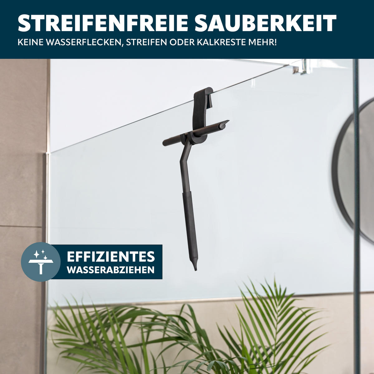 DUSCHABZIEHER 3er-Set, schwarz - Schwarz, Metall (26/20/2cm) - bremermann