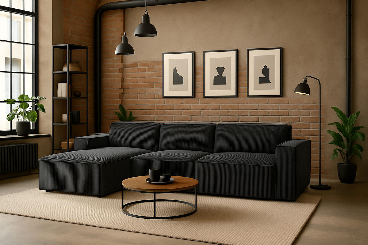 ECKSOFA Cursal L-Form, Stoff Poso, Grau, Links - Grau, Holz (284/166cm) - Kaiser Möbel