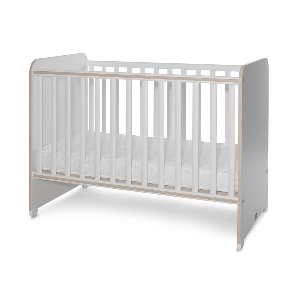 BABYBETT Sweet Dream 120 x 60 cm grau 120 x 60 cm, 2 Ebenen, Schlupfsprossen, Melamin, ohne Matratze - Grau, Holzwerkstoff (60/120cm) - Lorelli