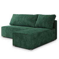 ROHOVÁ SEDAČKA BRISO tmavě zelená - šedá/tmavě zelená, dřevo/textil (200/140cm) - MASSENO