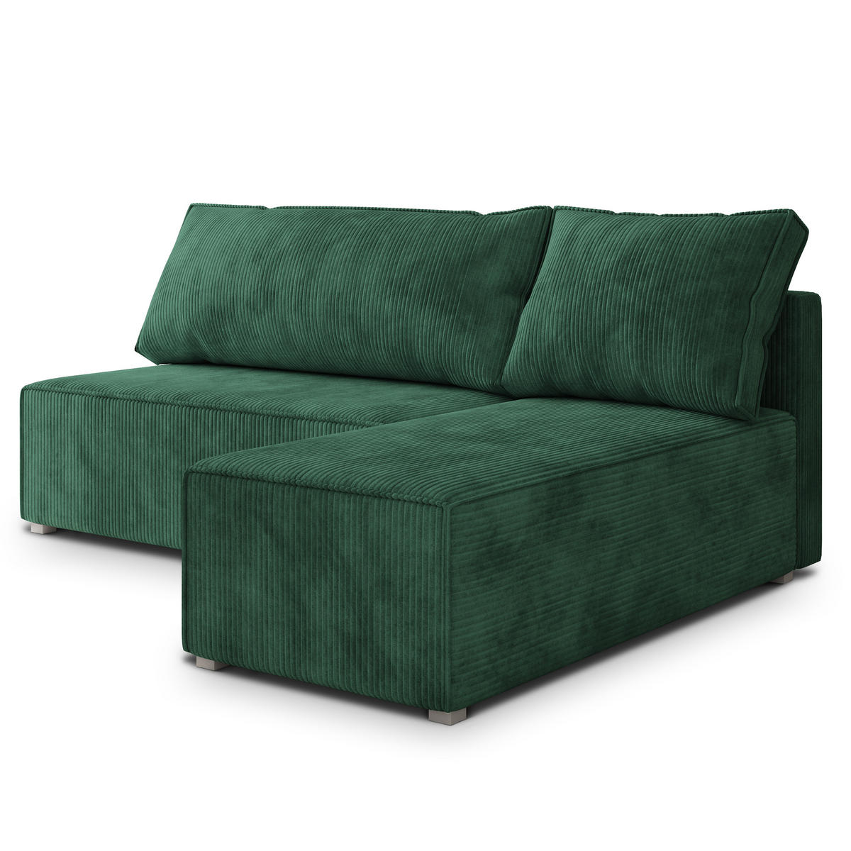 ROHOVÁ SEDAČKA BRISO tmavě zelená - šedá/tmavě zelená, dřevo/textil (200/140cm) - MASSENO