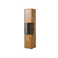 VITRINE Wildeiche 43x45x200 natur geölt STARNBERG #05 - Braun, Holz (43/200/45cm) - Massivmoebel24