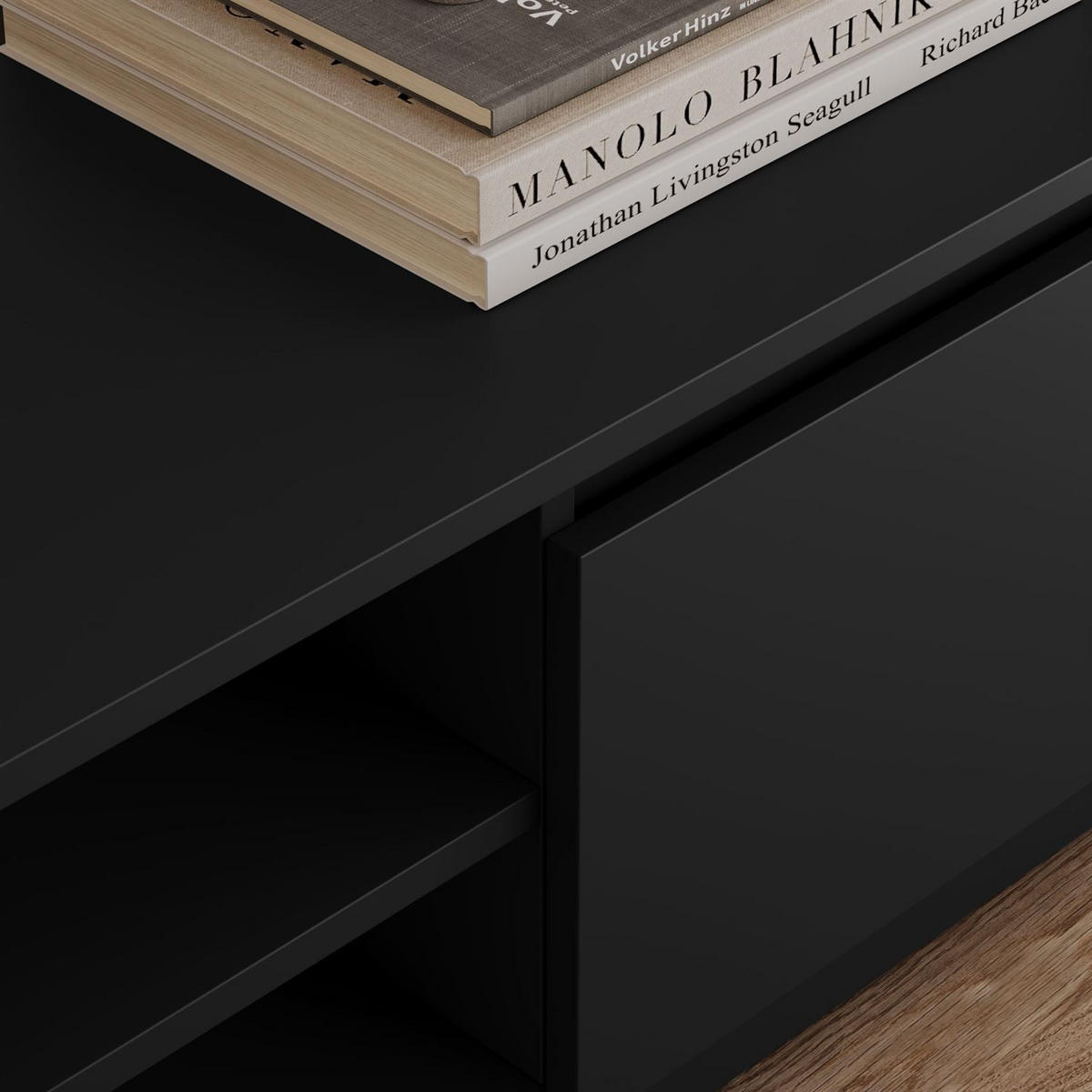 LOWBOARD HANA 120 cm Schwarz matt - Schwarz, Holzwerkstoff (120/36/40cm) - Lookway