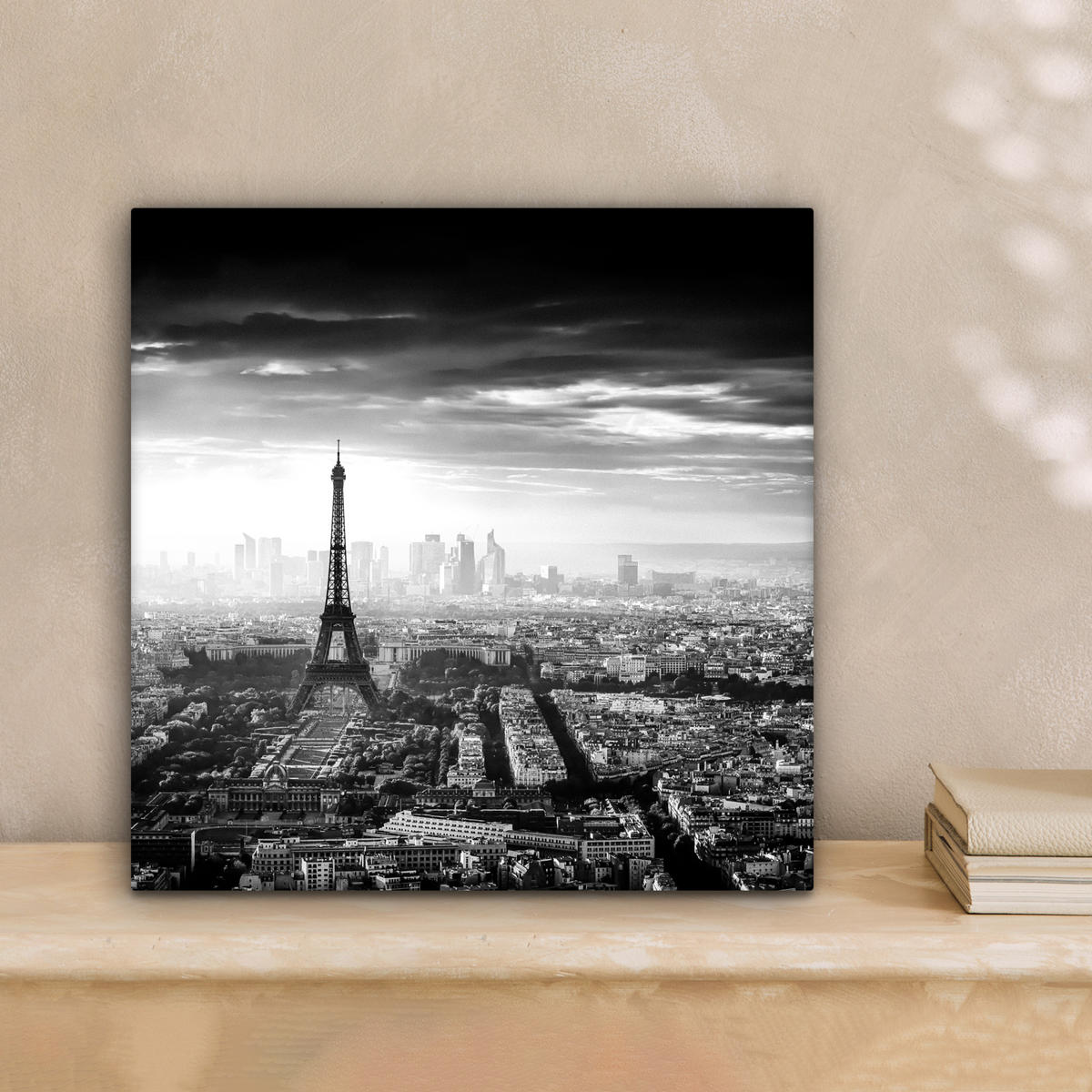 LEINWANDBILD Paris - Skyline - Eiffelturm - Stadt - Wolken 20x20 cm - Dunkelgrau, Textil (20/20cm) - MuchoWow