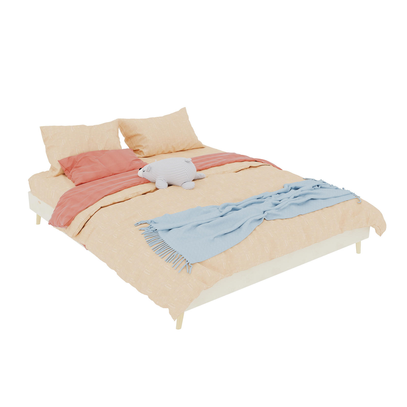 POLSTERBETT 160/200 cm in Beige mit Kopfteil Stoff modern - Beige/Naturfarben, Holzwerkstoff/Textil (160/200cm) - STILVORA