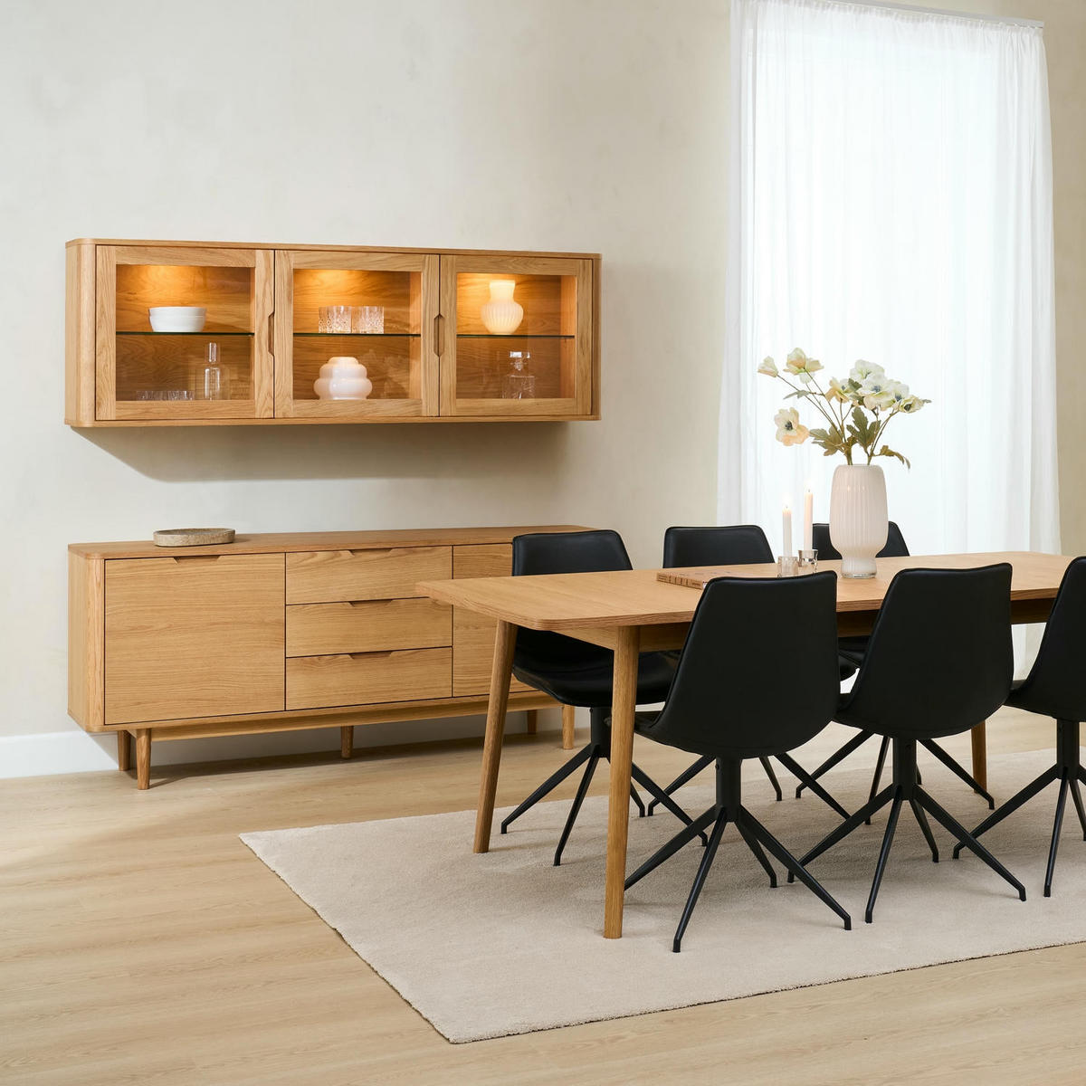 SIDEBOARD Eiche massiv - Honigeiche/Eichefarben, Holz/Holzwerkstoff (180/75/45cm) - Furnhouse