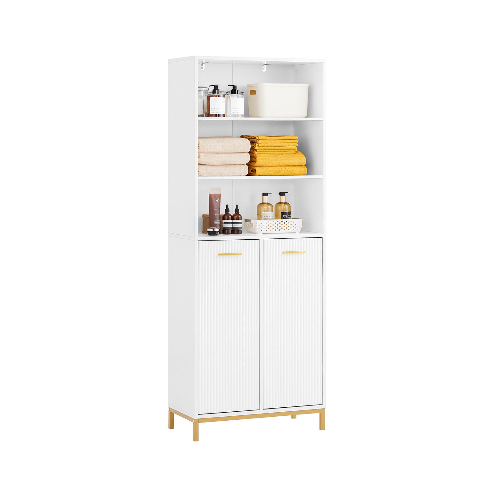 HOCHSCHRANK Weiß - Weiß, Holzwerkstoff/Metall (65/170/32cm) - SoBuy