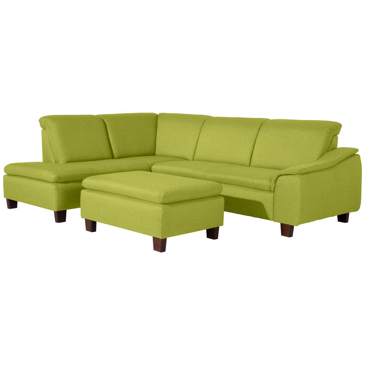ECKSOFA mit Ottomane links Kaylil Flachgewebe apfel - Apfelbaumfarben, Kunststoff (187/247cm) - 58aufmkessel