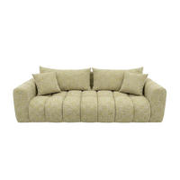 ROZKLÁDACÍ POHOVKA s úložným prostorem, žinylková tkanina Puente, Světle žlutá, COSMOPOLITAN - světle žlutá, dřevo (240/80/97cm) - Kaiser Möbel