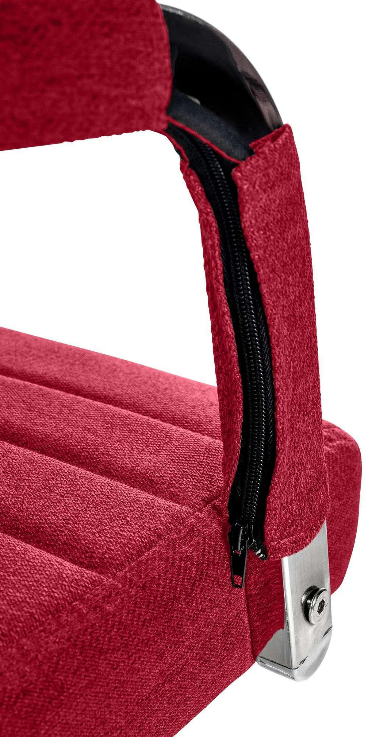 DREHSTUHL Stoff rot - Chromfarben/Rot, Textil/Metall (51/98/63cm) - CLP