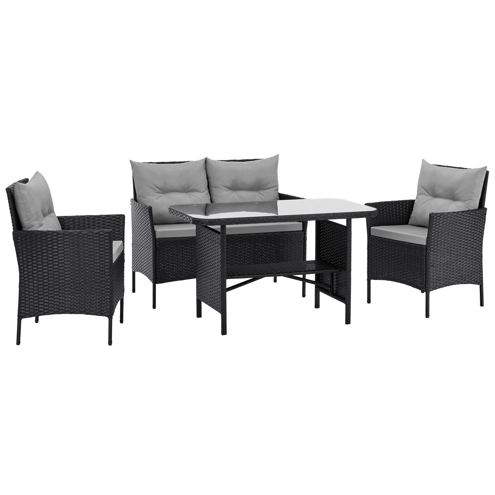 GARTENLOUNGE Dallas Schwarz - Schwarz/Grau, Metall - SVITA