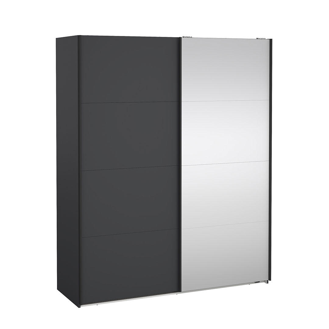 SCHIEBETÜRENSCHRANK, Bergamo, Grau, Holzwerkstoff, 179 x 67 x 221 cm - Grau, Holzwerkstoff (179/221/67cm) - ebuy24