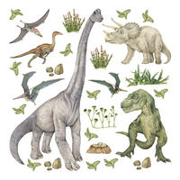 WANDTATTOO Dinosaurier 30 x 30 cm - Multicolor, Papier (30/30/30cm) - Sanders & Sanders