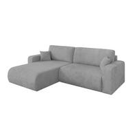 ROHOVÁ SEDAČKA s funkcí spaní, otoman vlevo BERY-L 276x193x88 šedá manšestr - šedá/černá, kompozitní dřevo/textil (276/193cm) - ALTDECOR