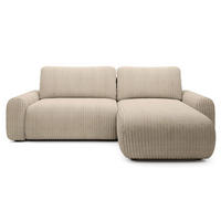 ECKSOFA Lelu Beige beidseitig - Beige/Schwarz, Kunststoff/Textil (245/165cm) - Selsey