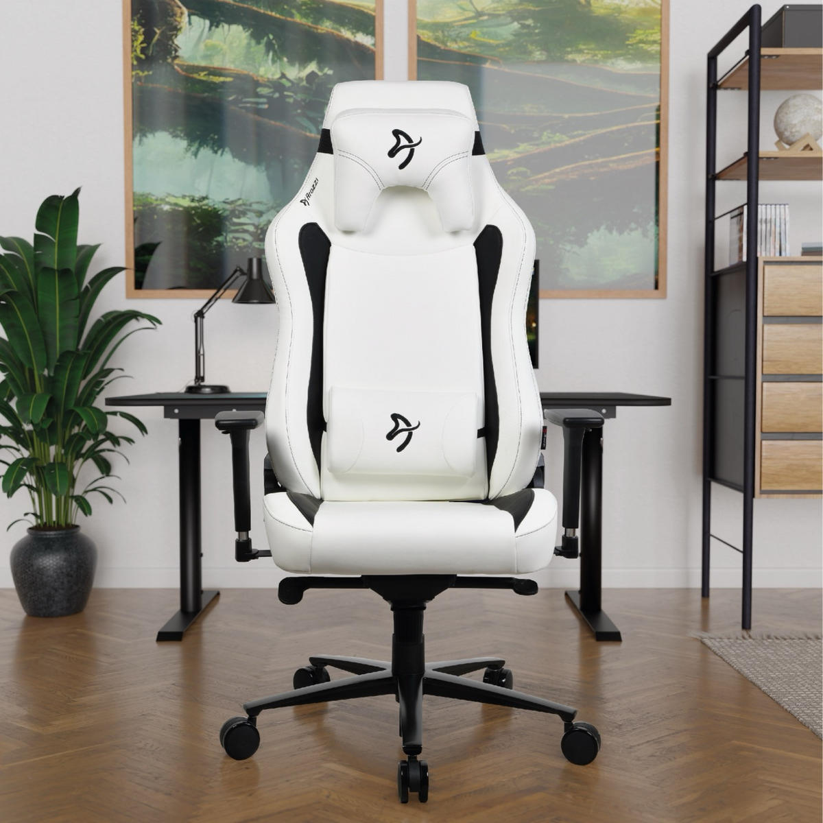 GAMINGSTUHL Vernazza XL SoftPU™ Weiß - Schwarz/Weiß, Kunststoff/Metall (76/138/53cm) - Arozzi