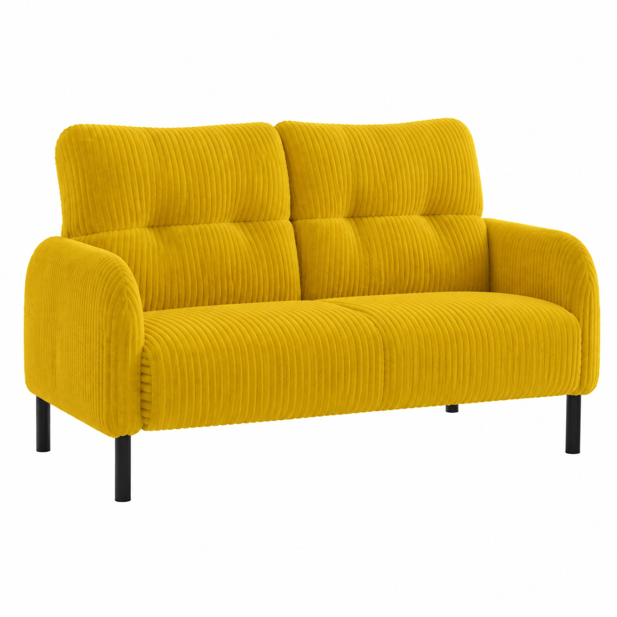SOFA 2-Sitzer Cord 120 x 75 x 79 cm Gelb - Gelb, Holzwerkstoff (120/79/75cm) - Meubliv
