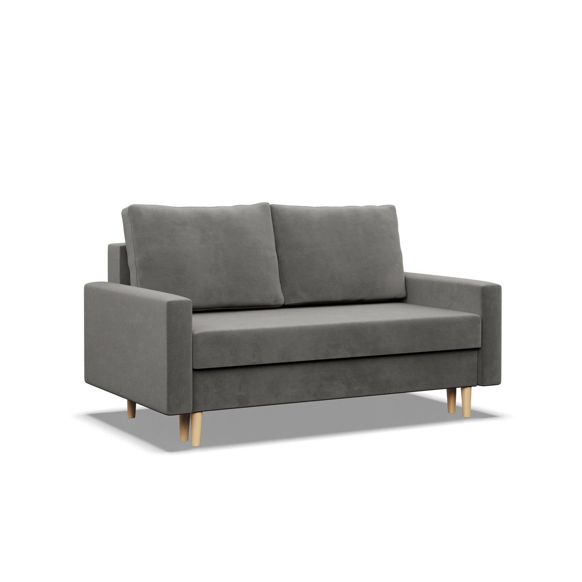SOFA 2-SITZER MIT SCHLAFFUNKTION BLANK, Hellgrau - Grau, Textil (152/92/92cm)