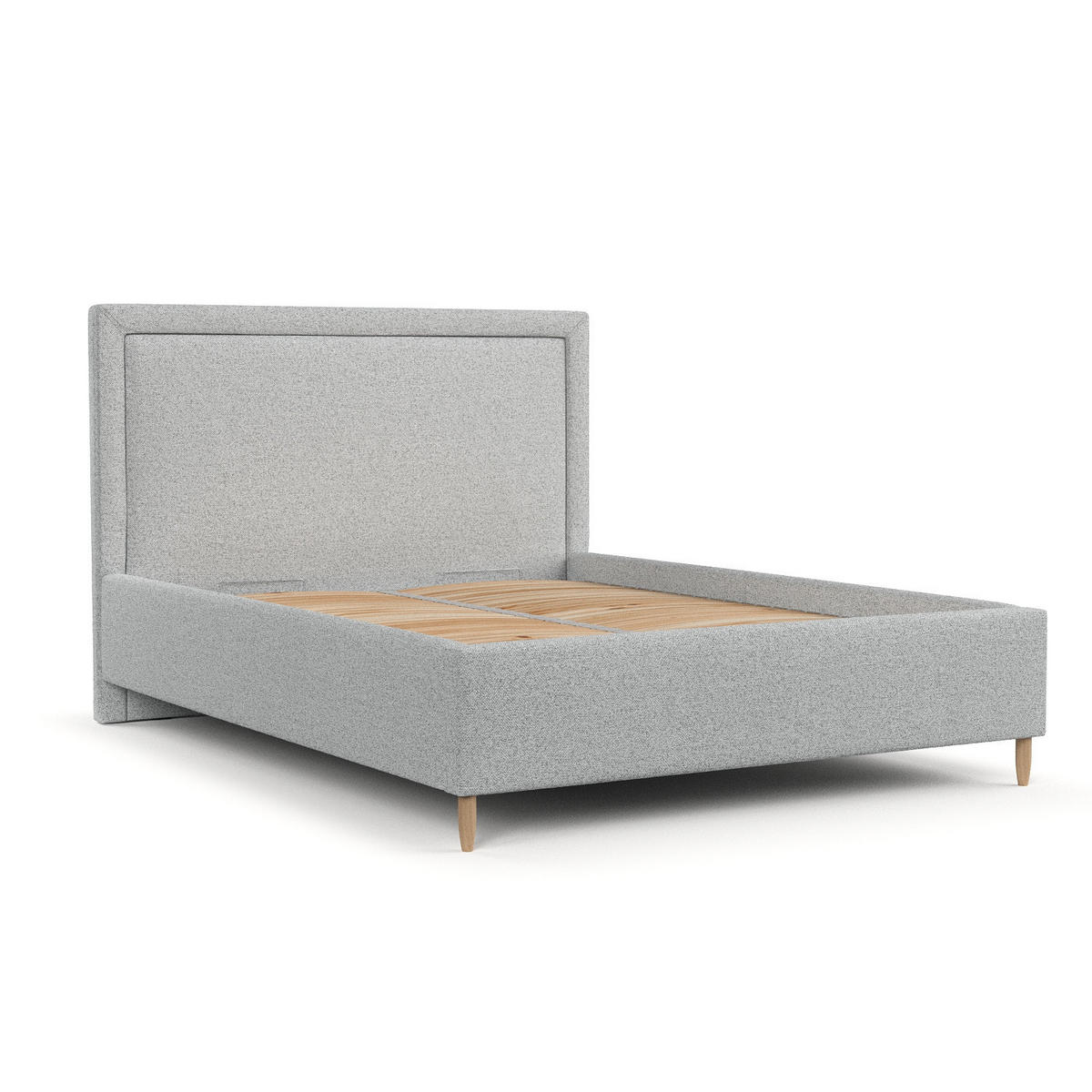 POLSTERBETT Vega 160/200 cm Hellgrau im Riva Stoff - Hellgrau/Naturfarben, Holz/Holzwerkstoff (160/200cm) - AltaBeds