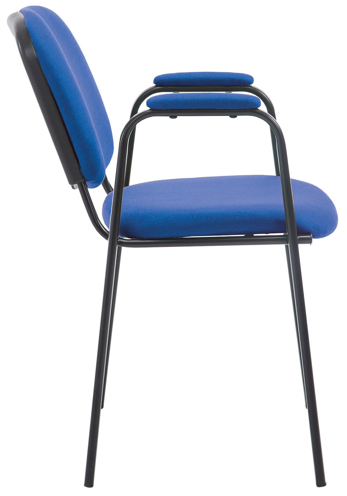 BESUCHERSTUHL Stoff blau - Blau/Schwarz, Textil/Metall (53/79/55cm) - CLP