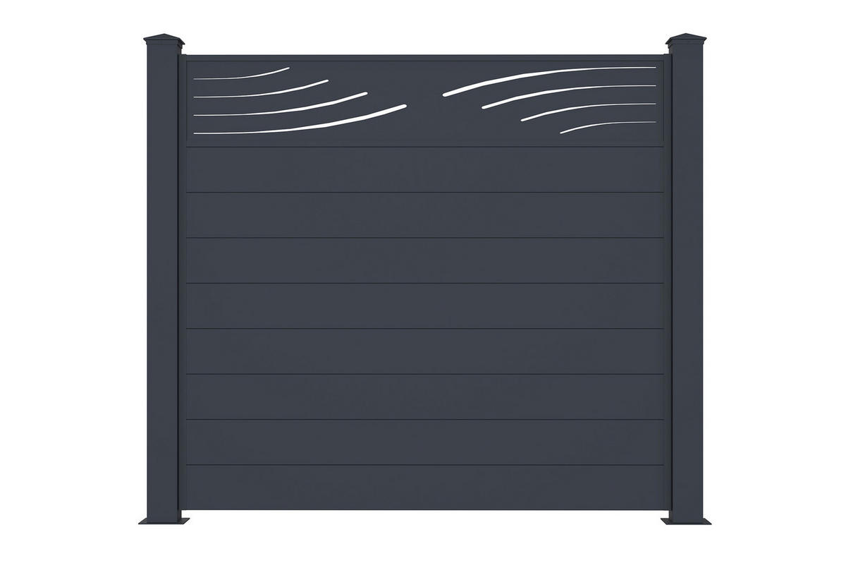 SICHTSCHUTZZAUN Veleta grau 1,9m H.170cm aluminium - Grau, Metall (189/166cm) - Casanoov