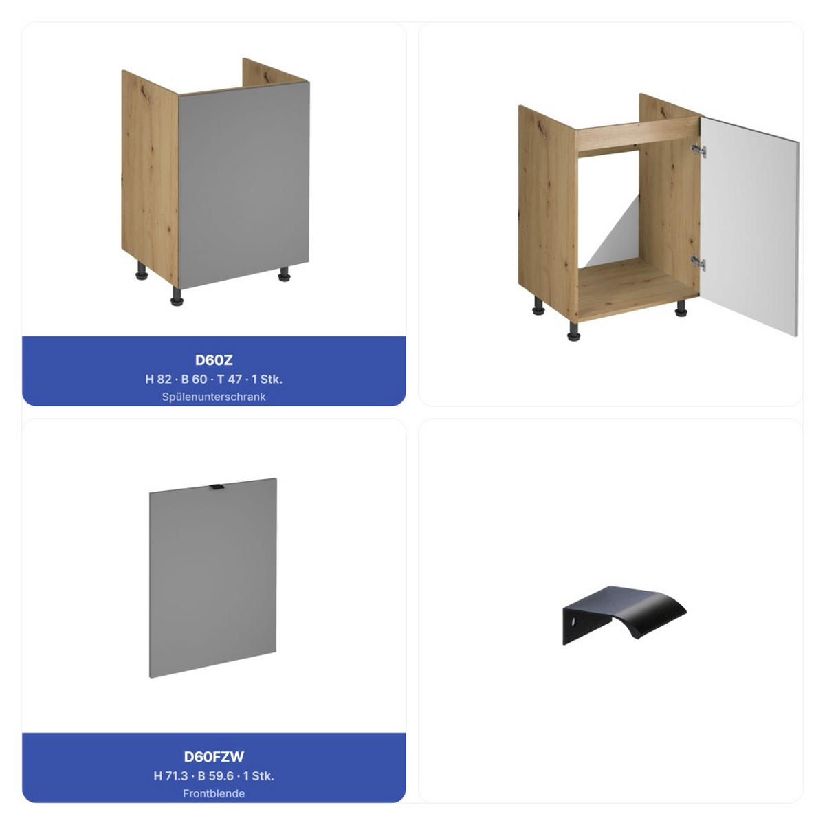 KÜCHENZEILE 400 cm - Langen KL21-M400 - in Beige/ Matt - Beige, Holz (400/212/58cm)