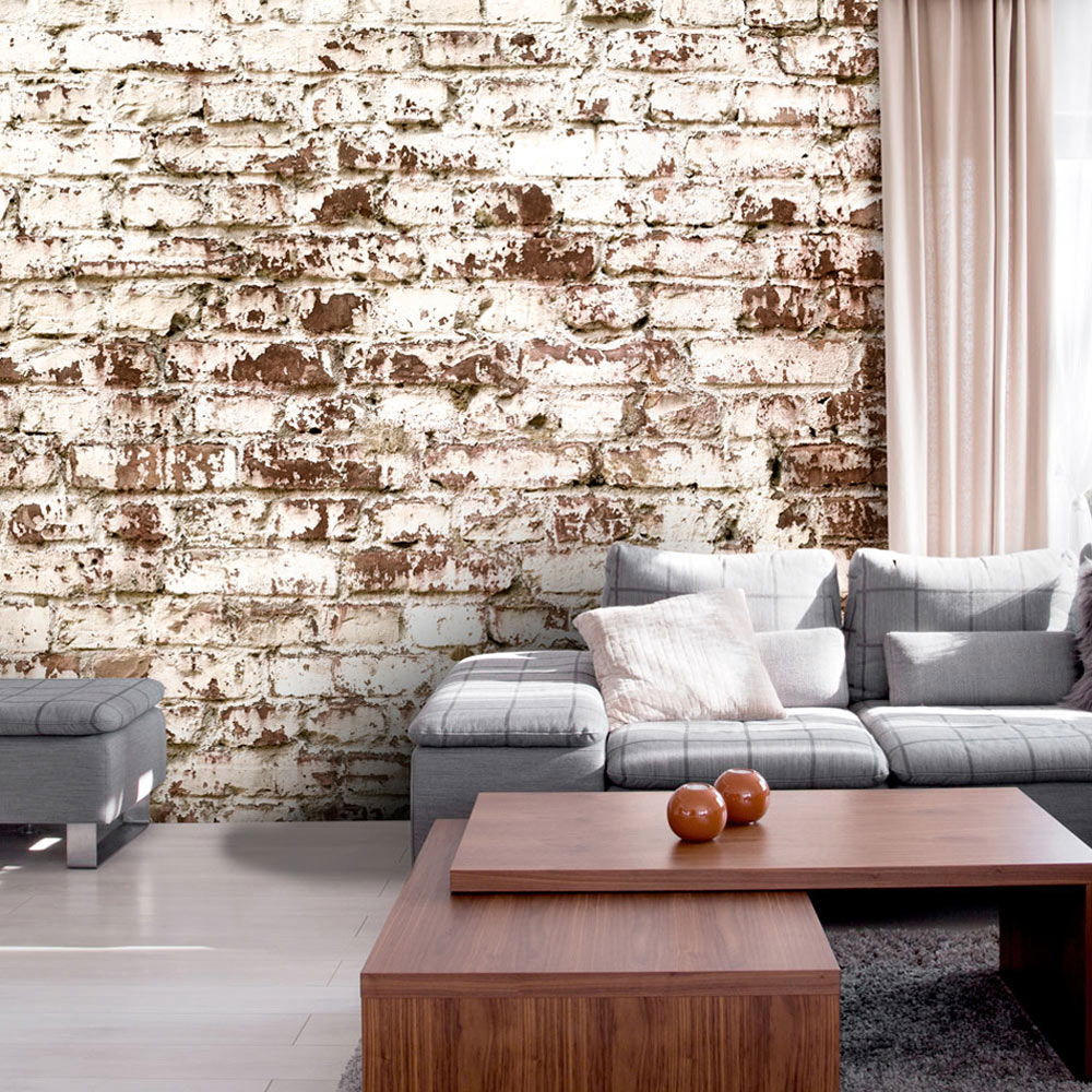 SELBSTKLEBENDE FOTOTAPETE 392/280 cm - Weiß/Braun, Kunststoff/Textil (392/1cm) - KUNSTLOFT