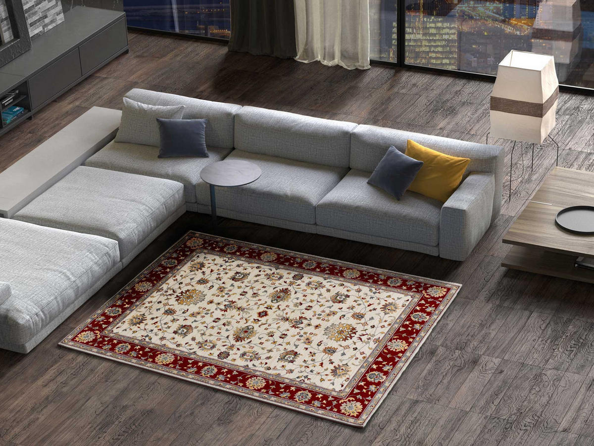 VINTAGE-TEPPICHE Creme Classic 140/200 cm - Rot/Creme, Naturmaterialien/Textil (140/200cm) - Atticgo