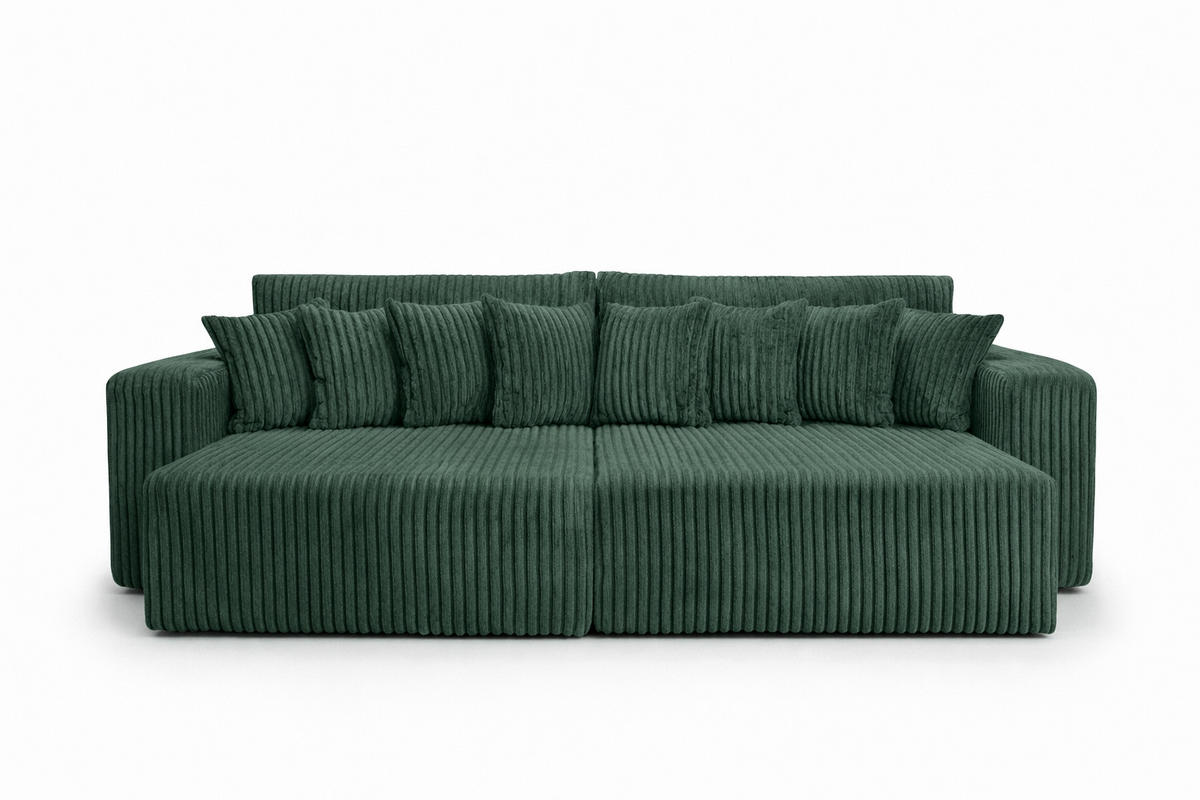 SCHLAFSOFA, Cordstoff Tilia, Grün, PIANO DOUBLE - Grün, Holz (246/83/145cm) - Kaiser Möbel