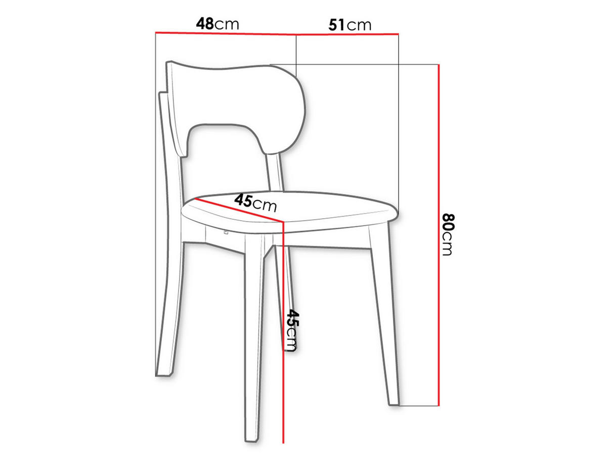 WOHNZIMMER STUHL KT64, Holzfarbe: Schwarz - Schwarz/Grau, Holz/Textil (48/80/51cm) - MIRJAN24