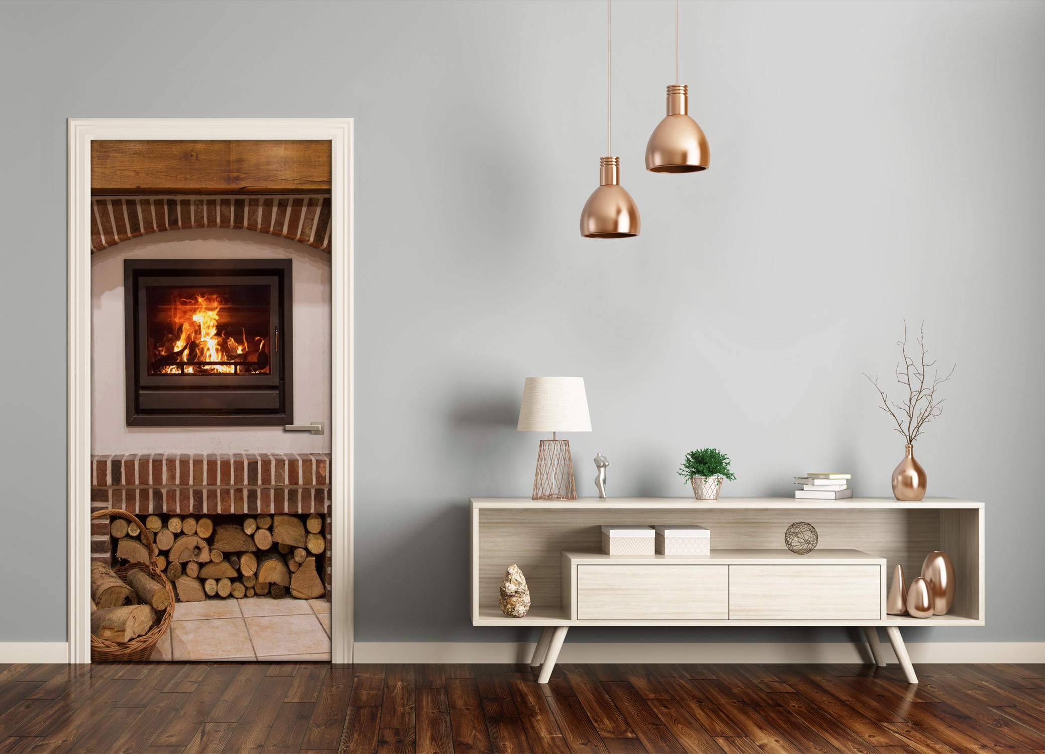 TÜRAUFKLEBER 95x205 cm Dekorativ für Türen - Dunkelbraun, Kunststoff (95/205/0.01cm) - TULUP