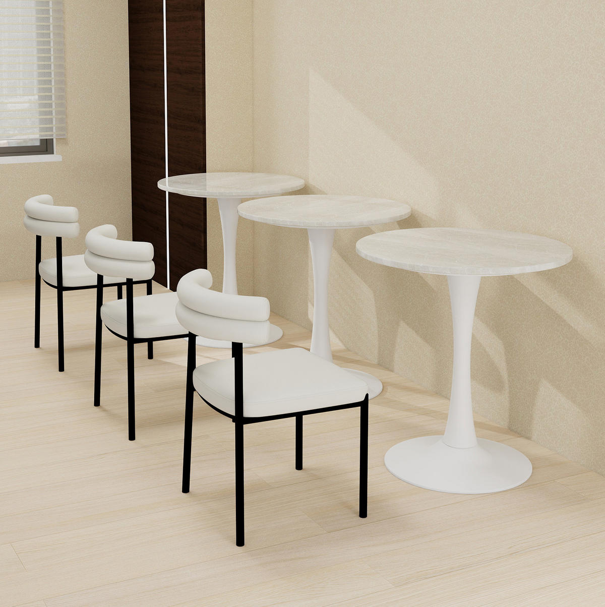 COUCHTISCH 70/70/72 cm aus Kunstmarmor in Weiß mit modernem Design - Weiß, Stein (70/70/72cm) - OKMYHOME