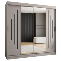 ŠATNÍ skříň s posuvnými dveřmi 200/200/62 2dveřová - černá/kašmírová, dřevo/plast (200/200/62cm)