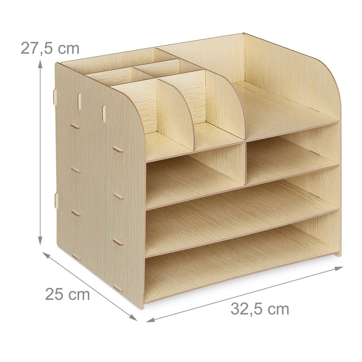 SCHREIBTISCH Organizer - Hellbraun, Holzwerkstoff (25/32.5/27.5cm) - Relaxdays