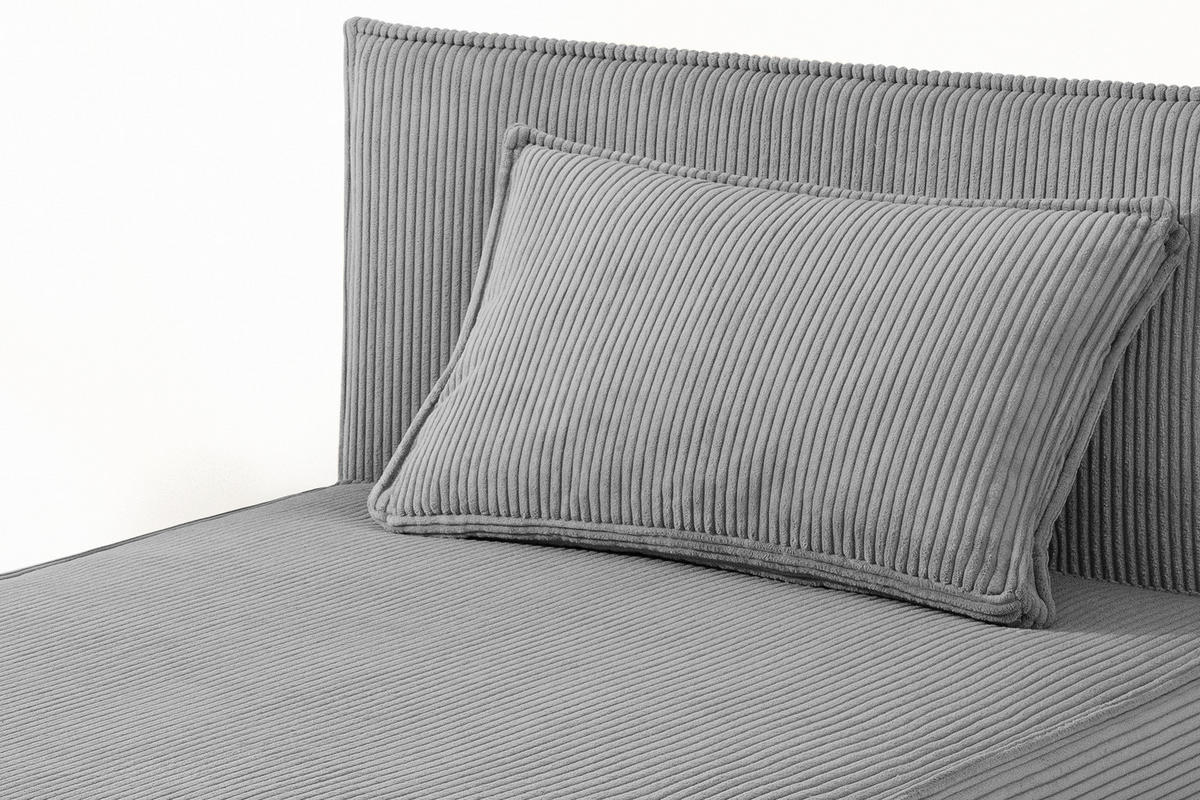 BOXSPRINGBETT ROTI Einzelbett, hellgrau - Hellgrau/Schwarz, Holz/Holzwerkstoff (100/200cm) - KONSIMO®