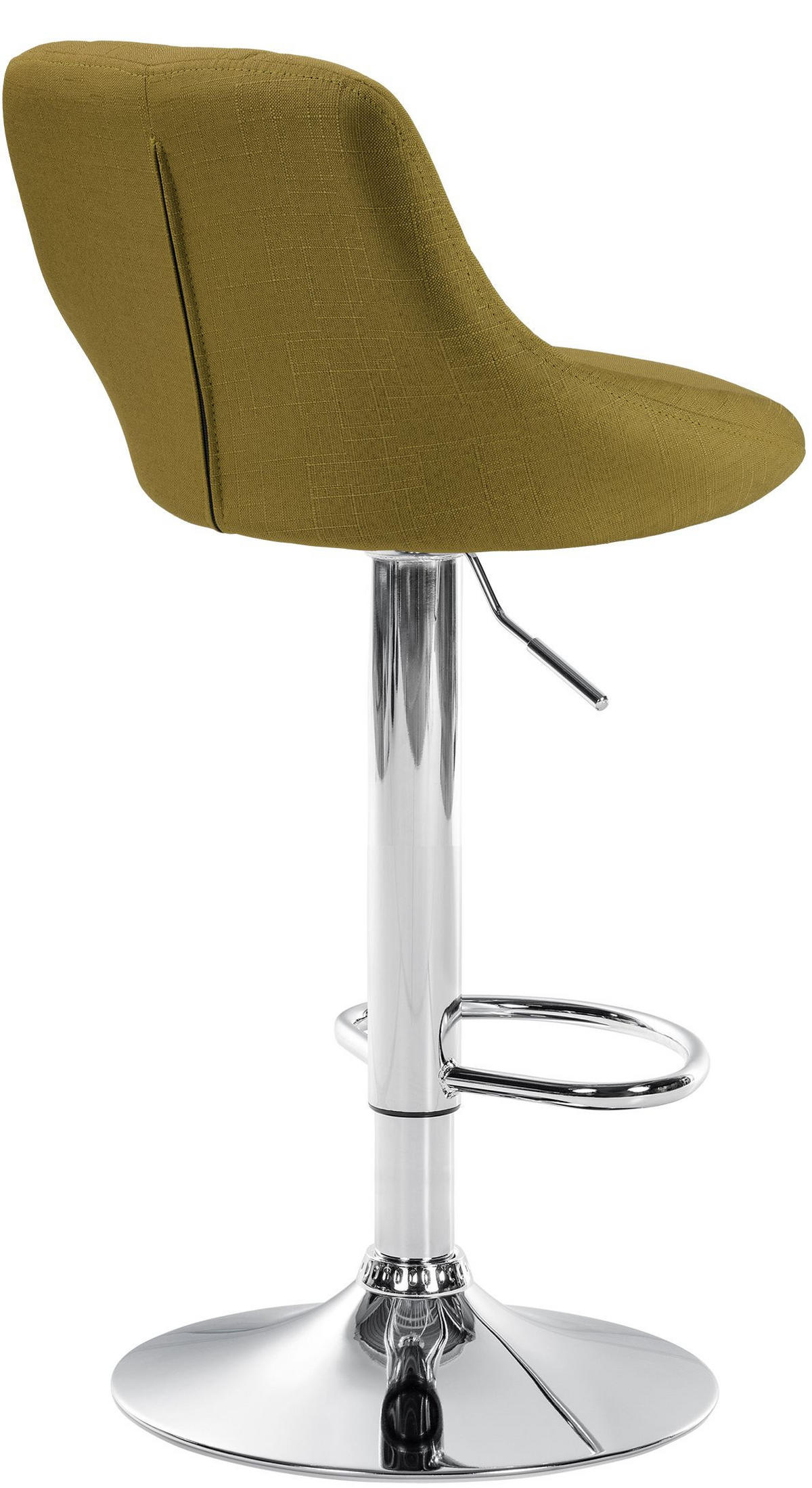 BARHOCKER Stoff grün - Chromfarben/Grün, Textil/Metall (46/83/49cm) - CLP