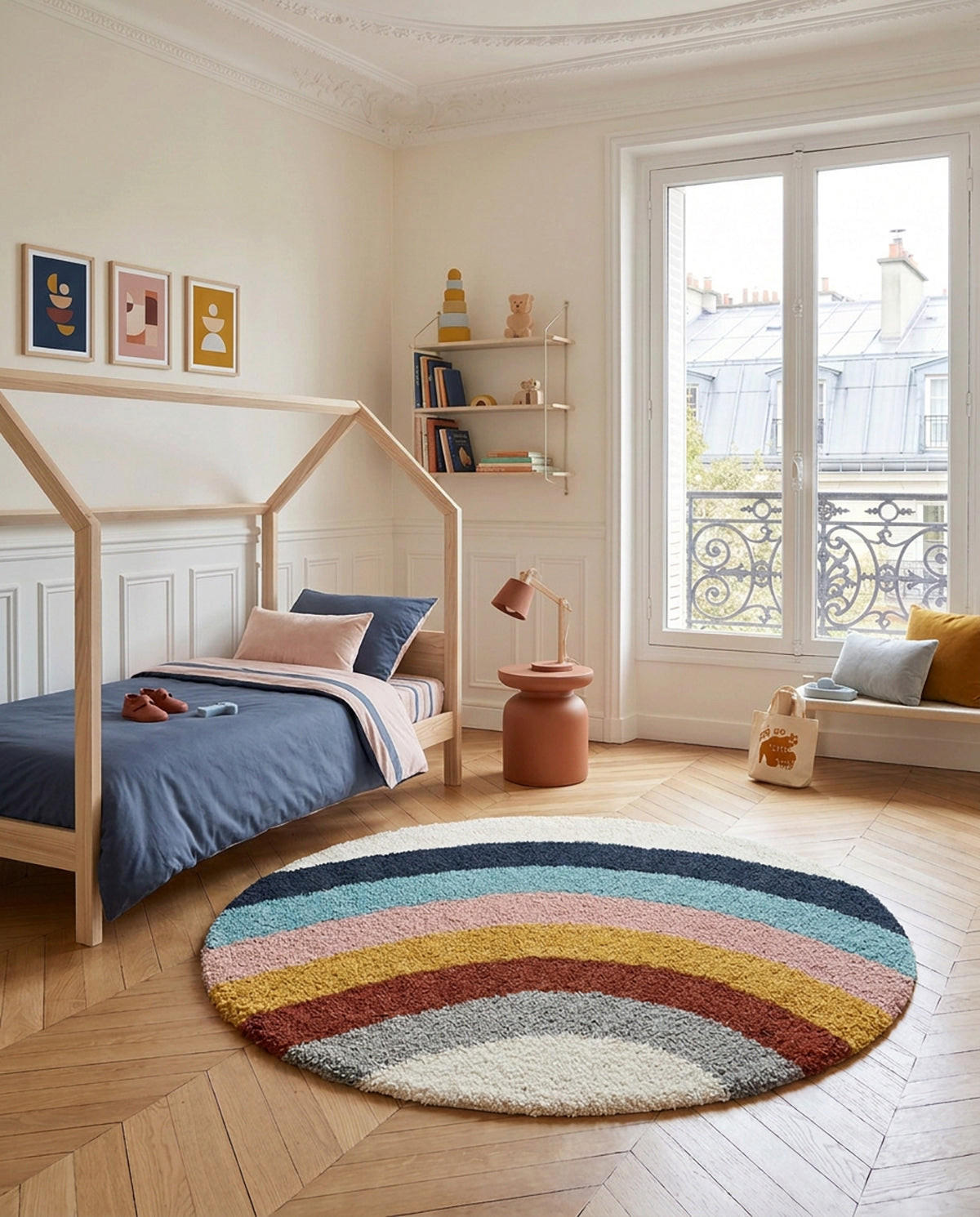 KINDERTEPPICH rund dick bequem mehrfarbig - Multicolor, Textil (120/120cm) - AFK Living