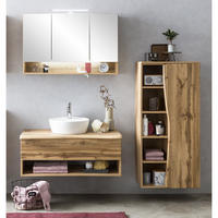 BADMÖBEL-SET 3-TLG. Kahla-03 - Braun, Holzwerkstoff (181/200/52cm) - Lomado