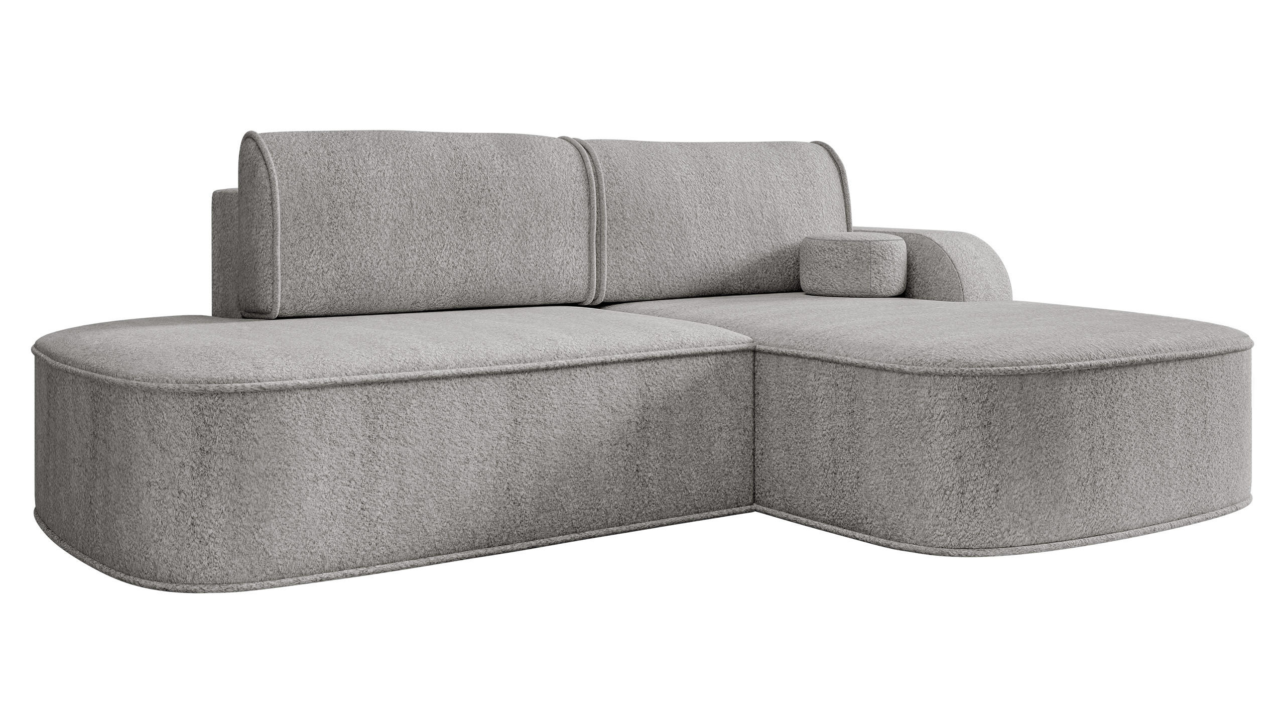 ECKSOFA Koro, Seite: Rechts - Hellgrau/Schwarz, Holz/Kunststoff (256/177cm) - MIRJAN24
