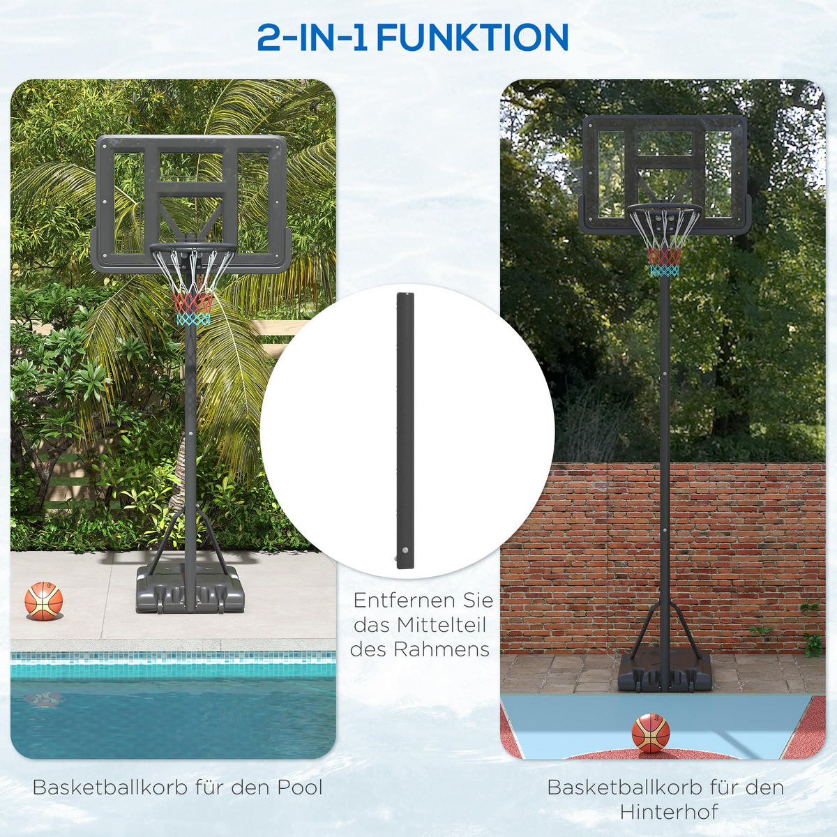 BASKETBALLSTÄNDER - Schwarz, Metall (60/90cm) - SPORTNOW